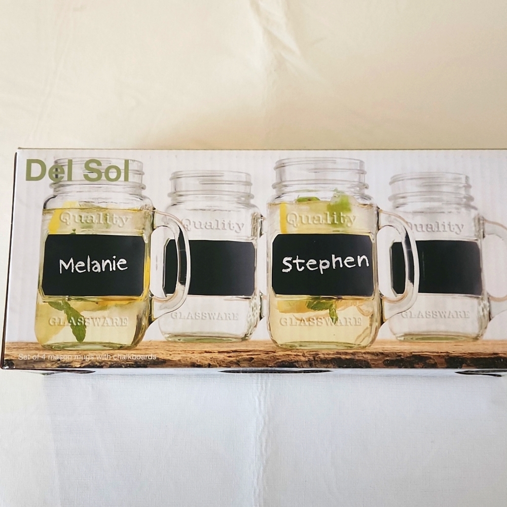 Del Sol Set of 4 Mason Mugs